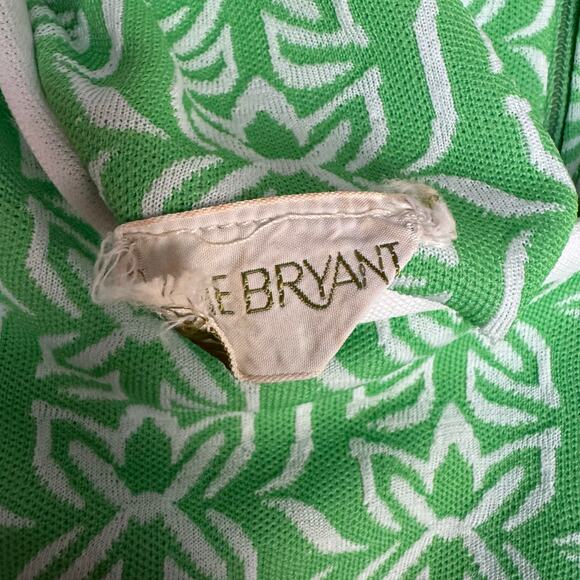 Lane Bryant Vintage Dress Polyester 1960s Mod Green White Shift Dress Classic - Picture 7 of 7